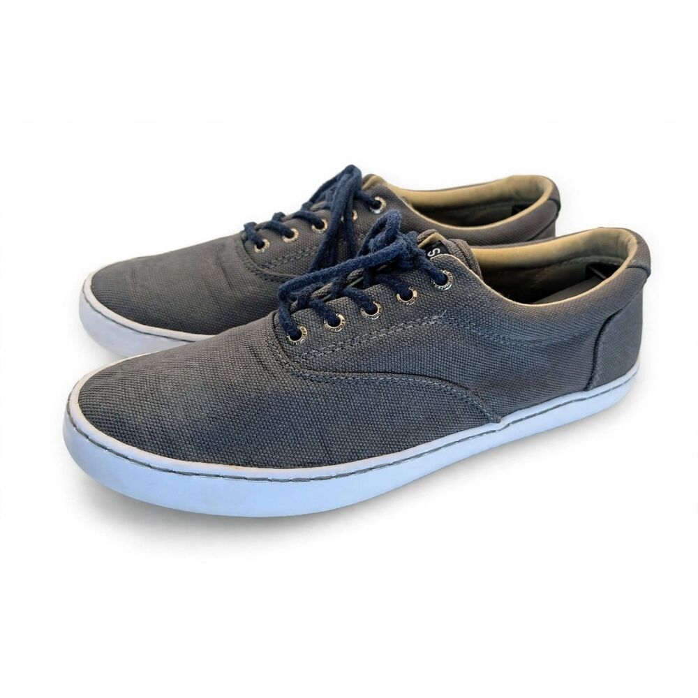 Sperry Top-Sider Men's 11 Gray Canvas Deck Sneakers Low Top Shoes STS15289